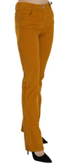 Costume National Orange High Waist Straight Stoffhose