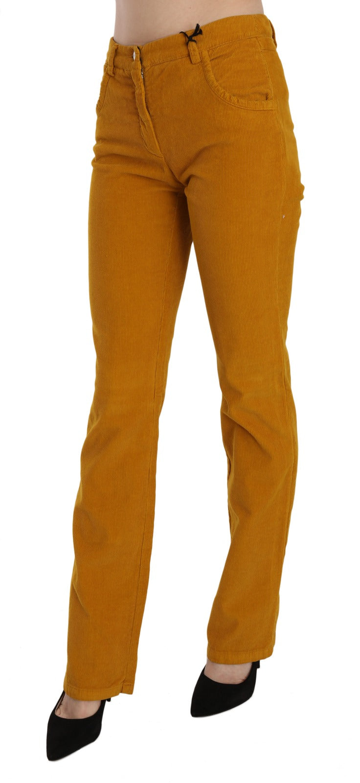Costume National Orange High Waist Straight Stoffhose