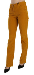 Costume National Orange High Waist Straight Stoffhose