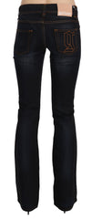 John Galliano Blue Washed Mid Waist Regular Leg Boot Cut Jeans