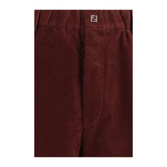 Fendi Bordeaux Katoenen Casual Broek