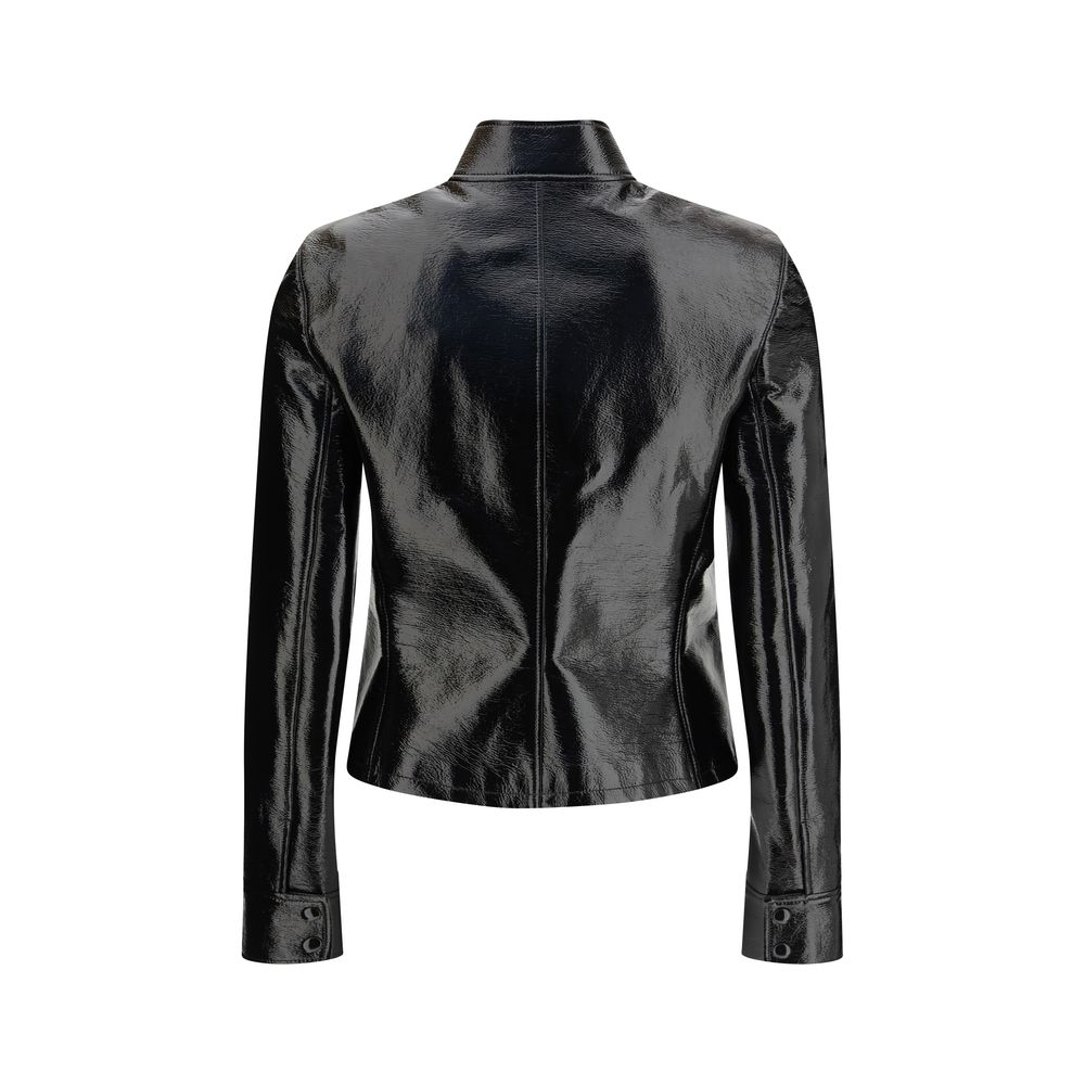 Courrèges Schwarze Baumwoll-Full-Length-Jacke