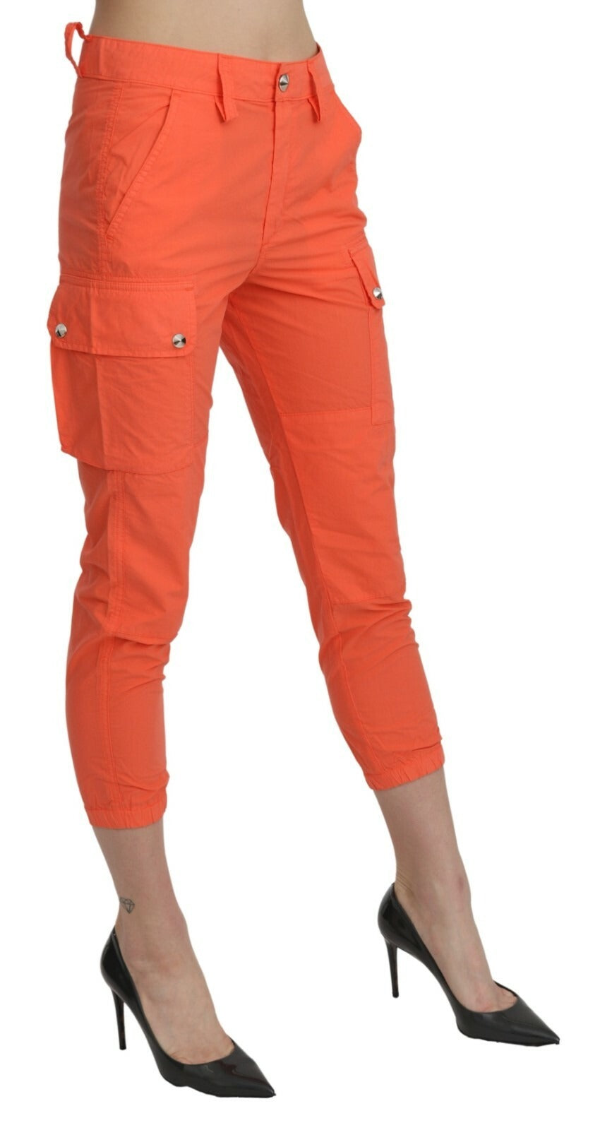CYCLE High Waist Skinny Cropped Hose aus Baumwolle in Orange