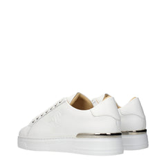 Philipp Plein Witte Leren Lage Sneakers