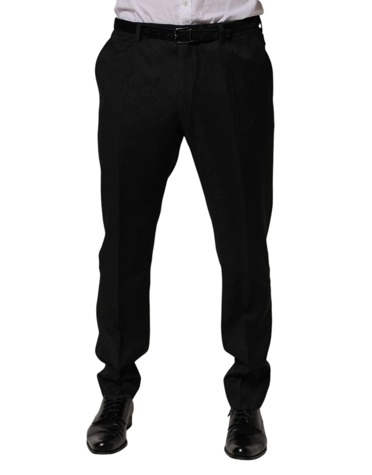 Dolce & Gabbana Schwarze Business-Hose aus Wolle mit schmalem Bein