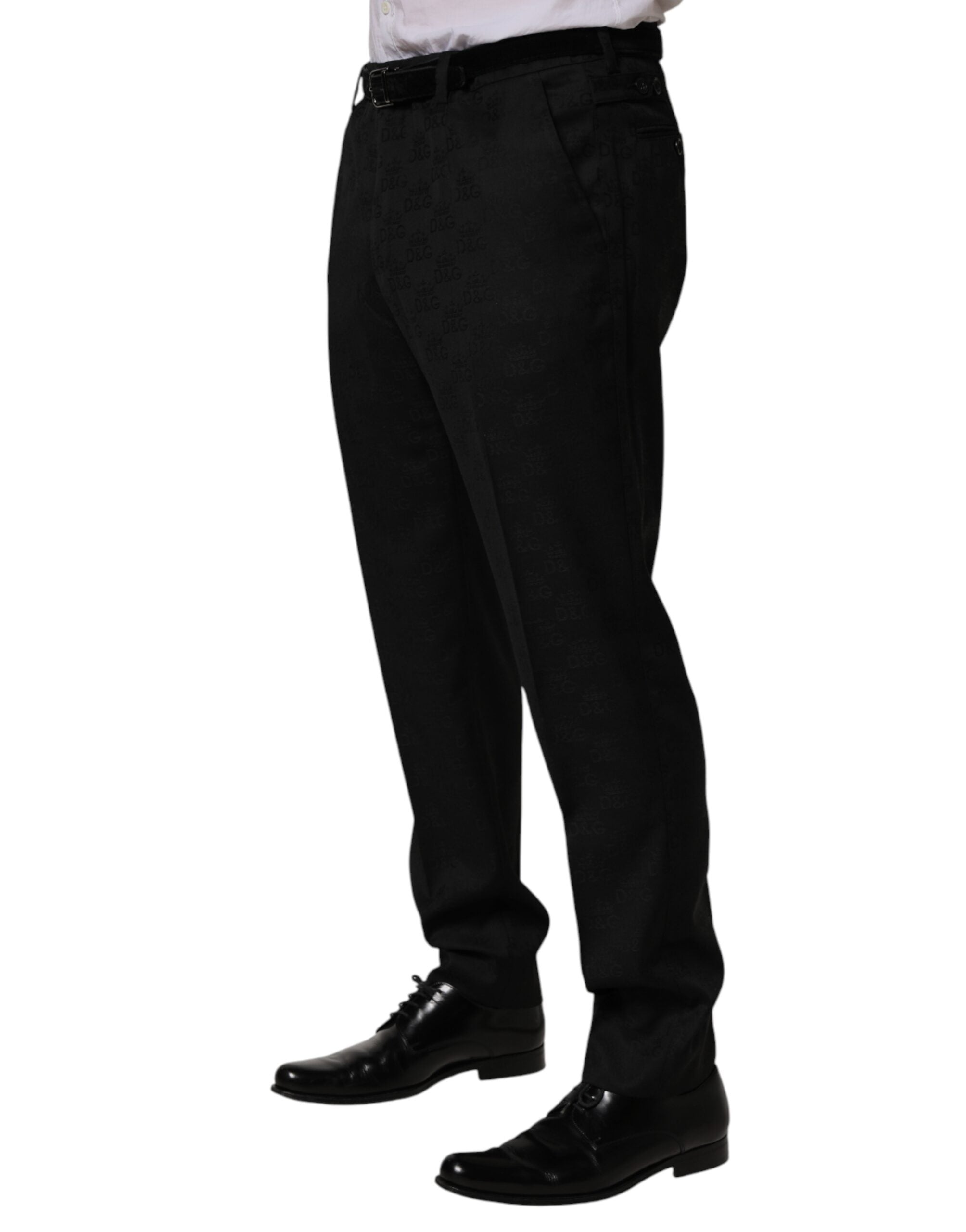 Dolce & Gabbana Schwarze Business-Hose aus Wolle mit schmalem Bein