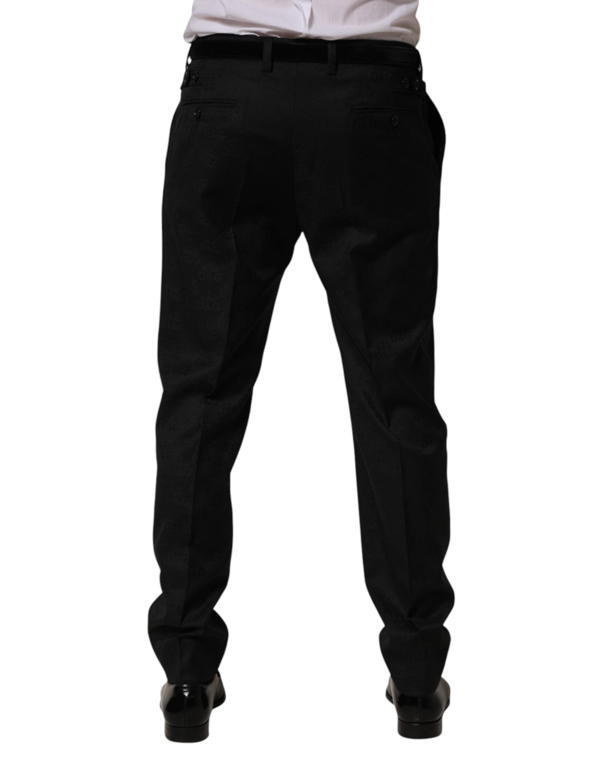 Dolce & Gabbana Schwarze Business-Hose aus Wolle mit schmalem Bein