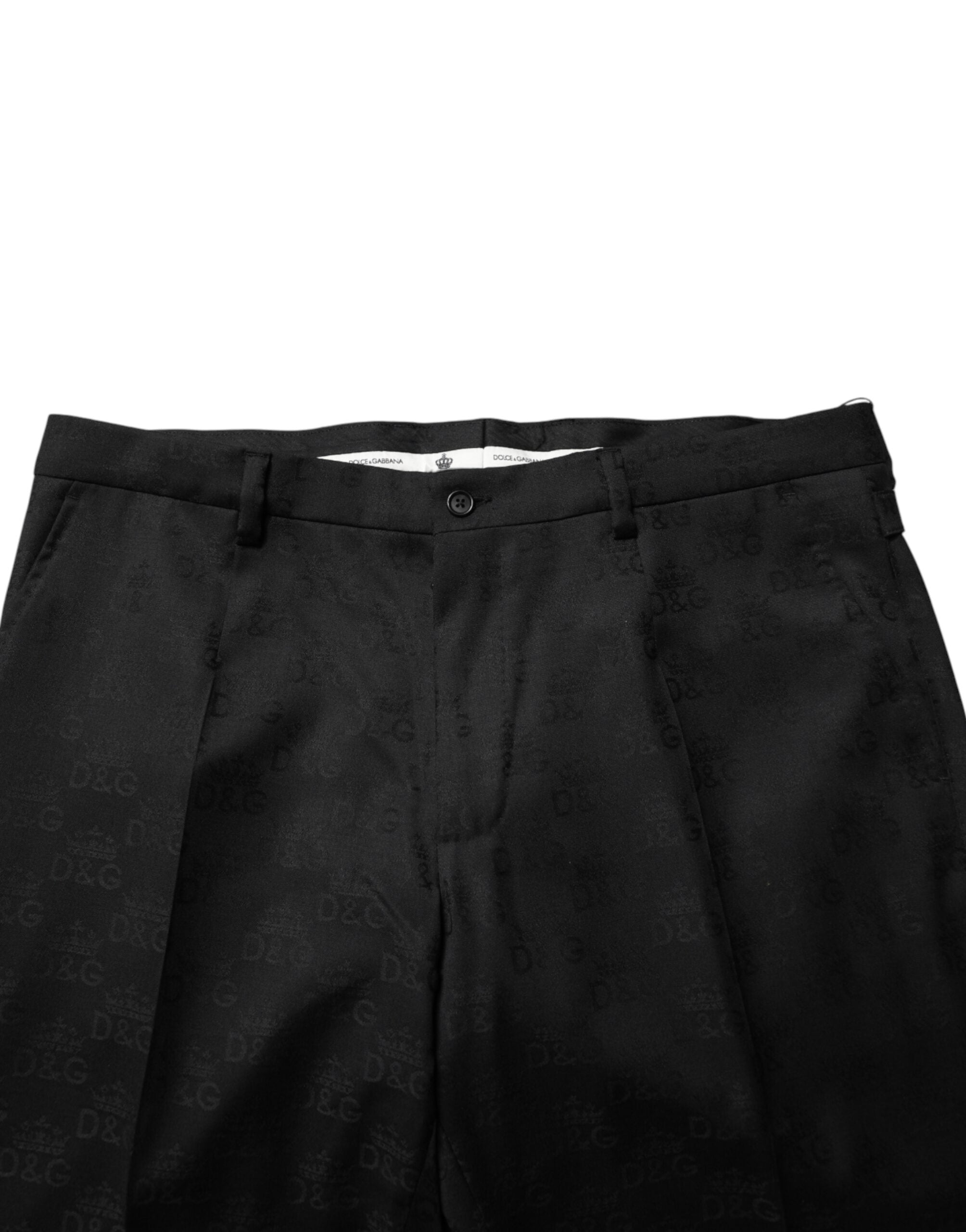 Dolce & Gabbana Schwarze Business-Hose aus Wolle mit schmalem Bein