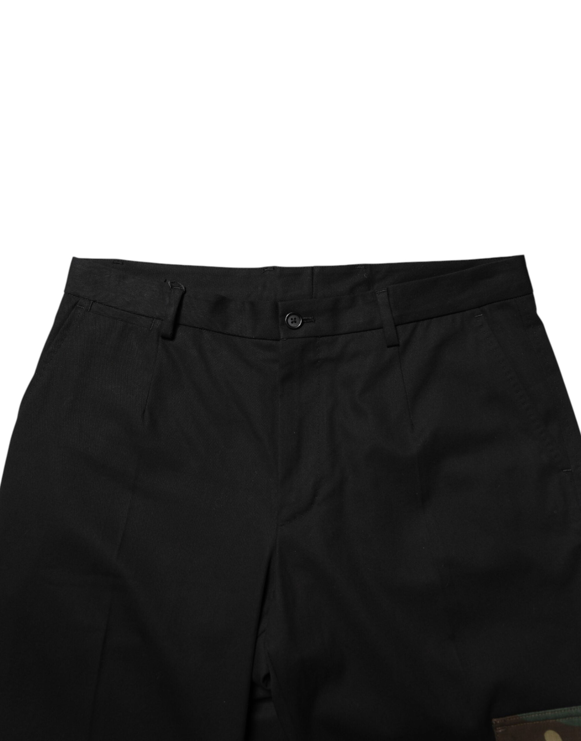 Dolce & Gabbana Schwarze Baumwoll-Skinny-Kleid-Cargohose