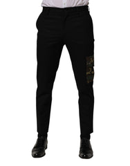 Dolce & Gabbana Schwarze Baumwoll-Skinny-Kleid-Cargohose