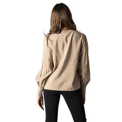 Vila Clothes Beige Silk Blouse