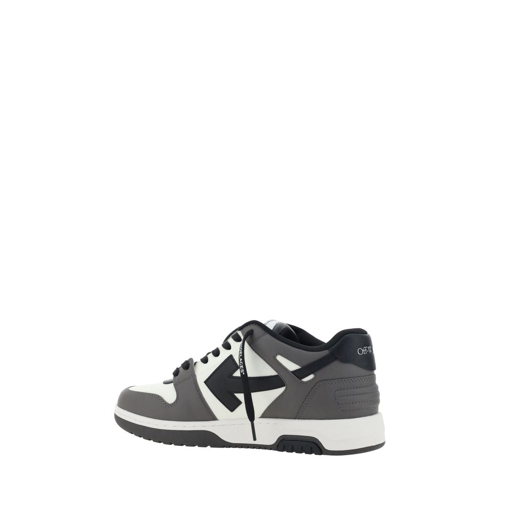 Off-White Gray Calf Leather Bos Taurus Low Top Sneakers