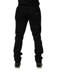 Dolce & Gabbana Schwarze Skinny Jeans für Herren mit Heiligem Herzen