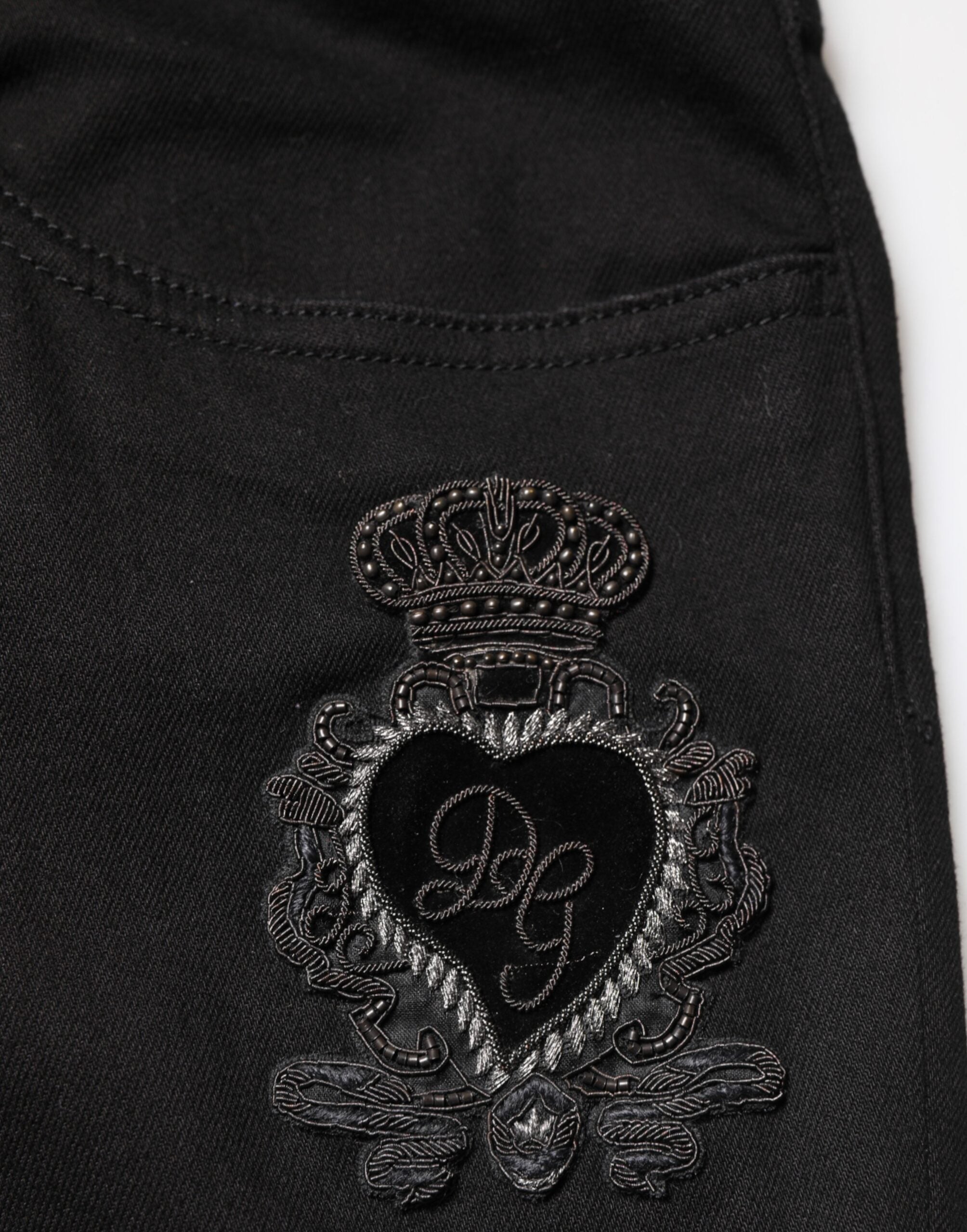 Dolce & Gabbana Schwarze Skinny Jeans für Herren mit Heiligem Herzen