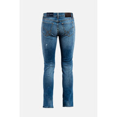 Gas Blue Cotton Slim Fit Jeans