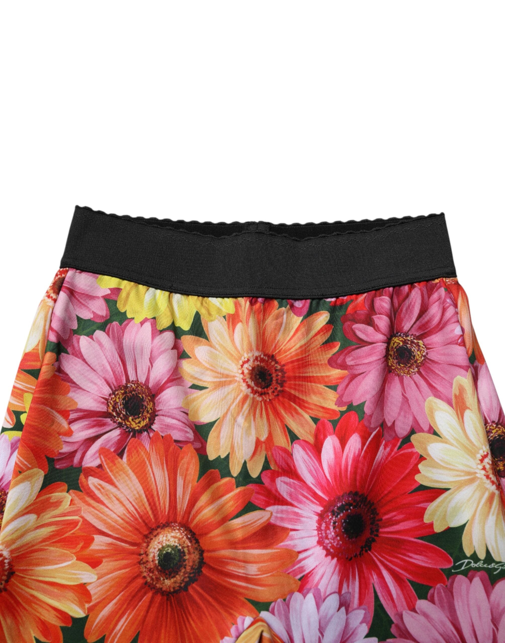 Dolce & Gabbana Leggings mit mehrfarbigem Blumenmuster und Stretchbund