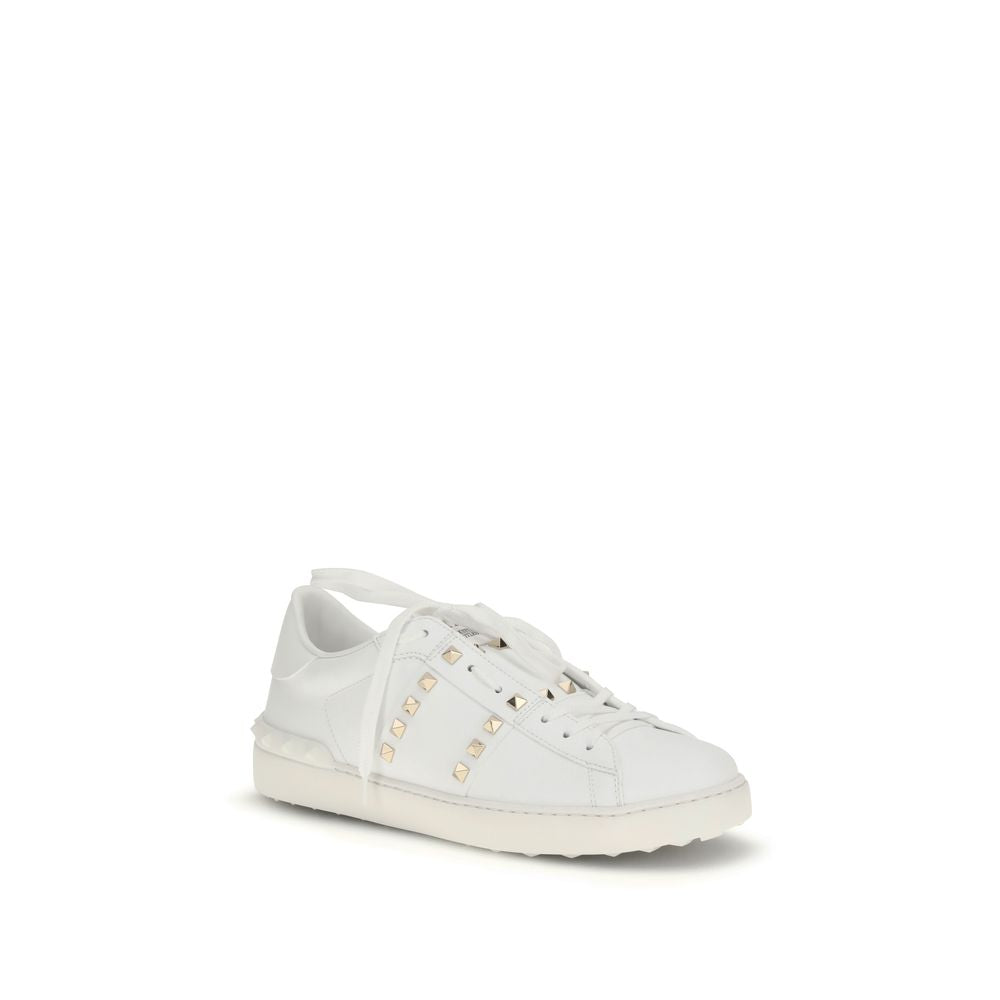 Valentino Garavani White Calf Leather Bos Taurus Low Top Sneakers
