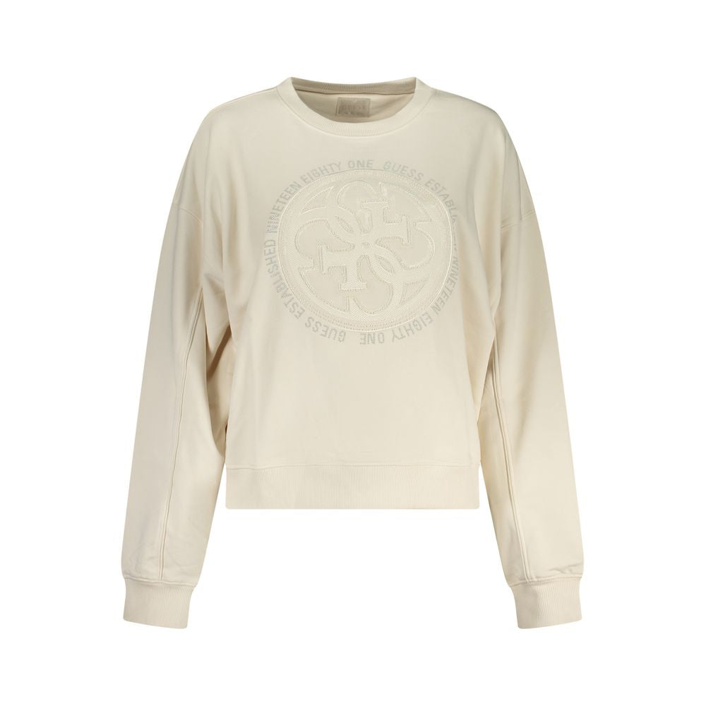 Guess Jeans Weißes Baumwoll-Damen-Sweatshirt