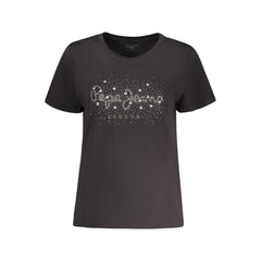 Pepe Jeans Black Cotton Women T-Shirt