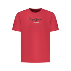 Pepe Jeans Red Cotton Men T-Shirt
