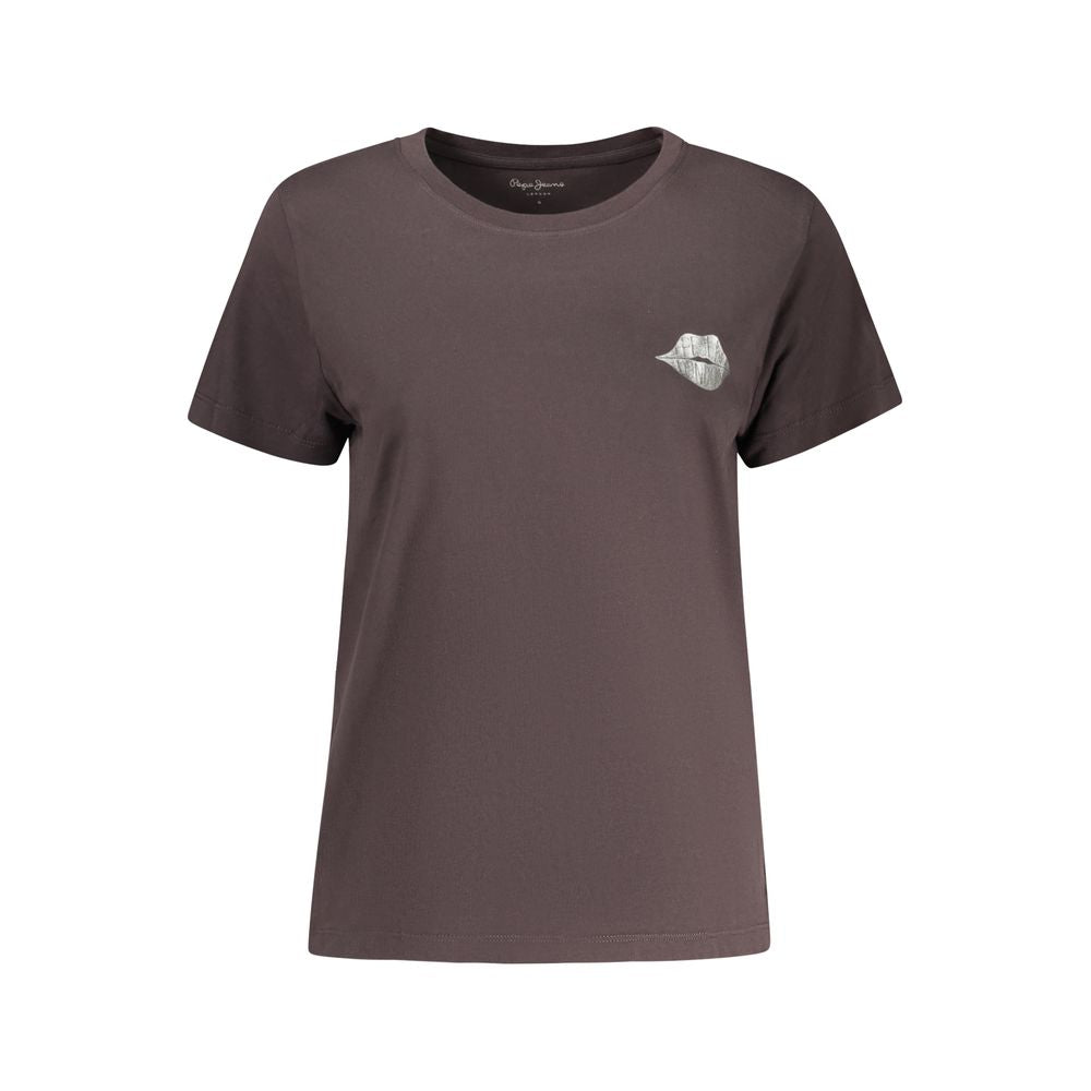 Pepe Jeans Schwarzes Damen-T-Shirt aus Baumwolle