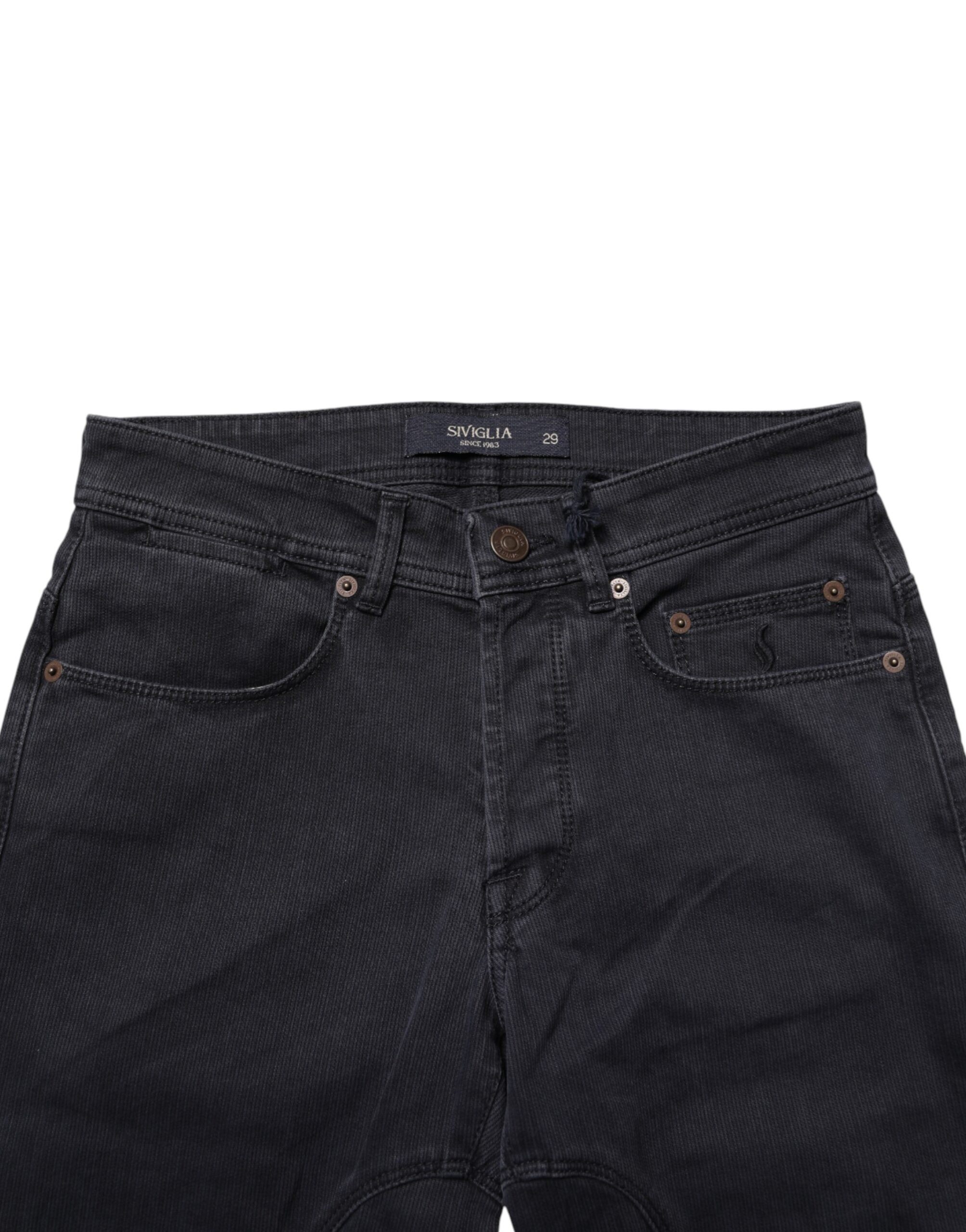 Siviglia Schwarze Jeanshose aus Baumwolle für Damen, gerader Schnitt