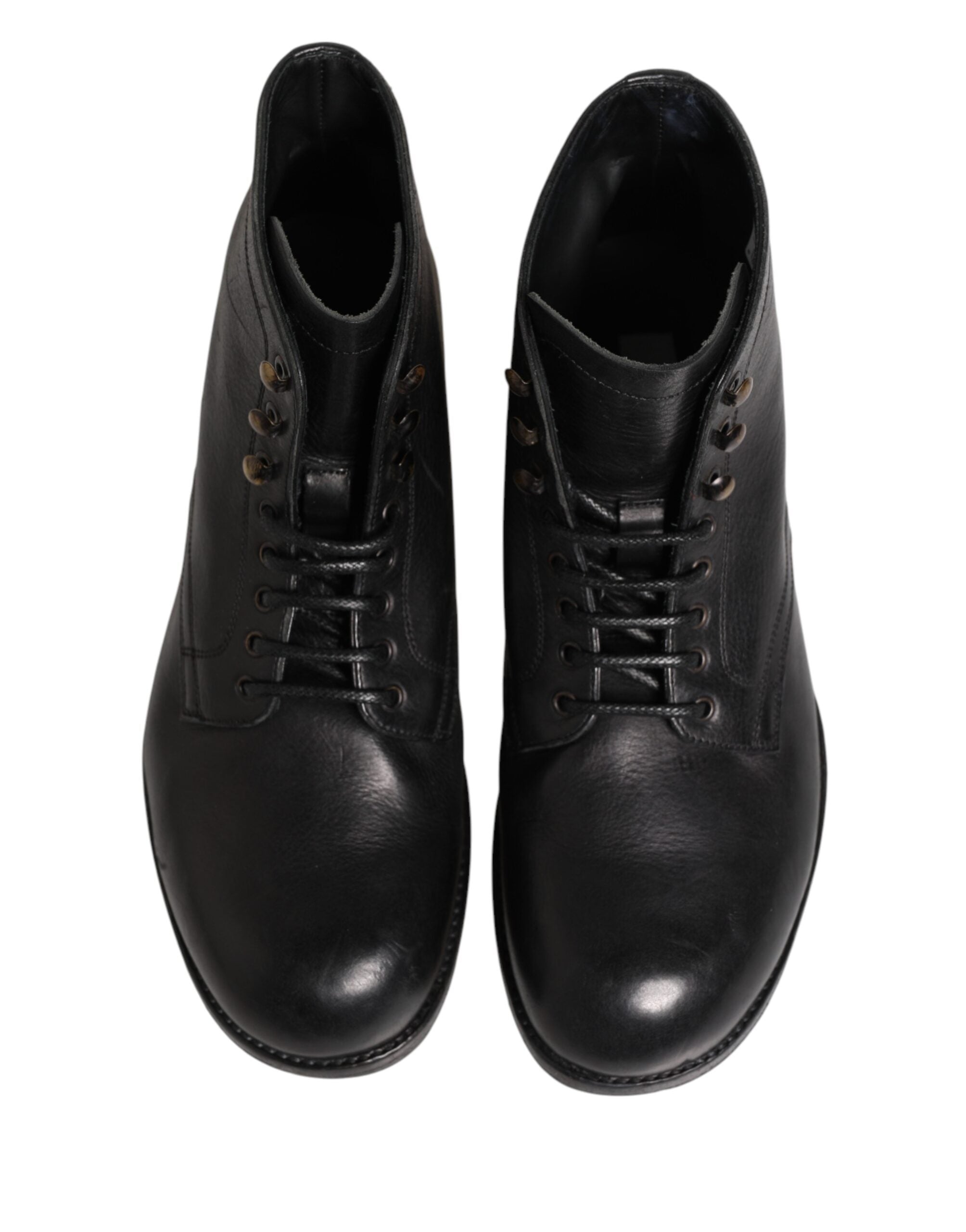 Dolce & Gabbana Schwarze geschnürte kurze Stiefeletten Herrenschuhe