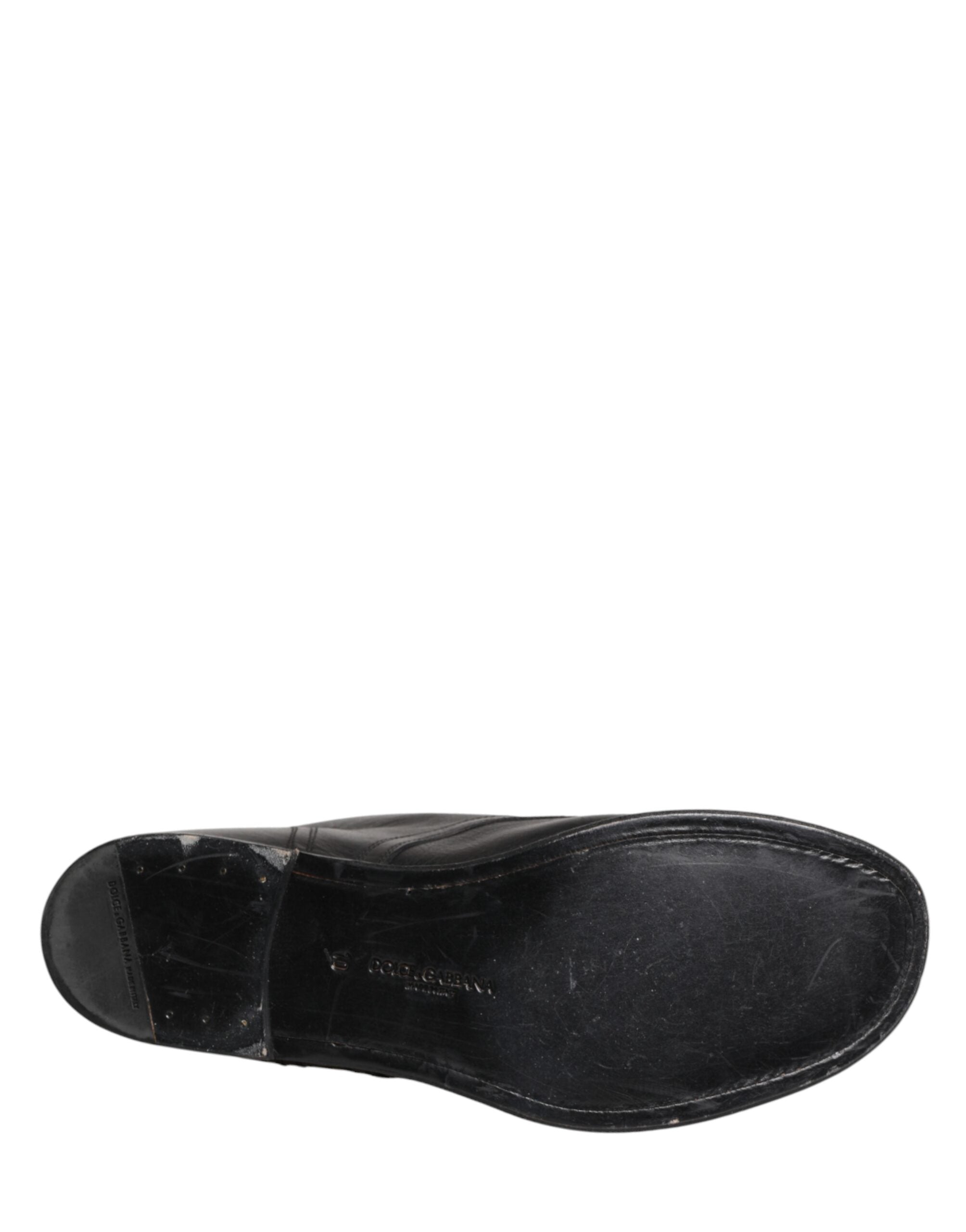 Dolce & Gabbana Schwarze geschnürte kurze Stiefeletten Herrenschuhe