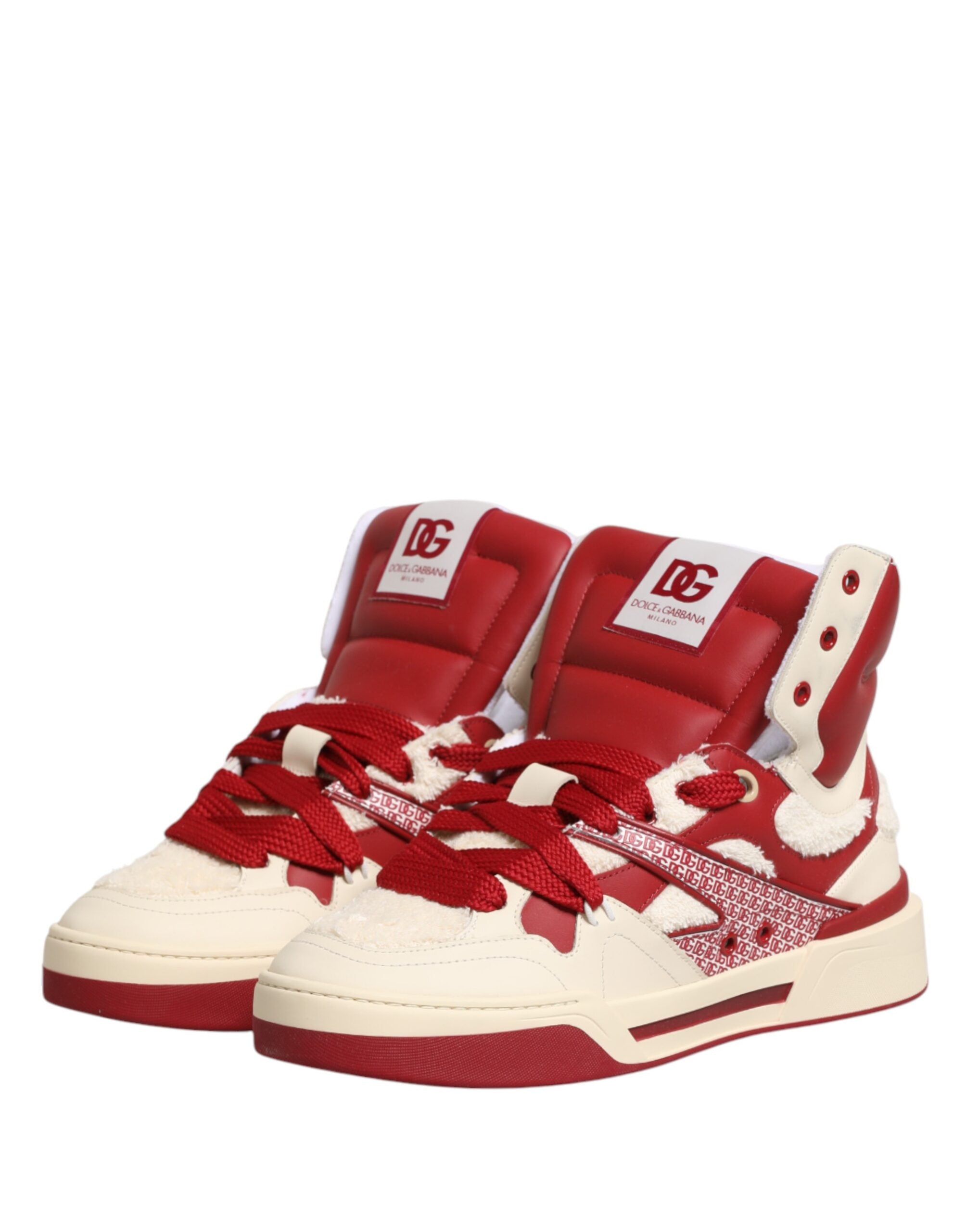 Dolce & Gabbana Weiße Rote Custom 2.Zero High Top Herren Sneaker Schuhe