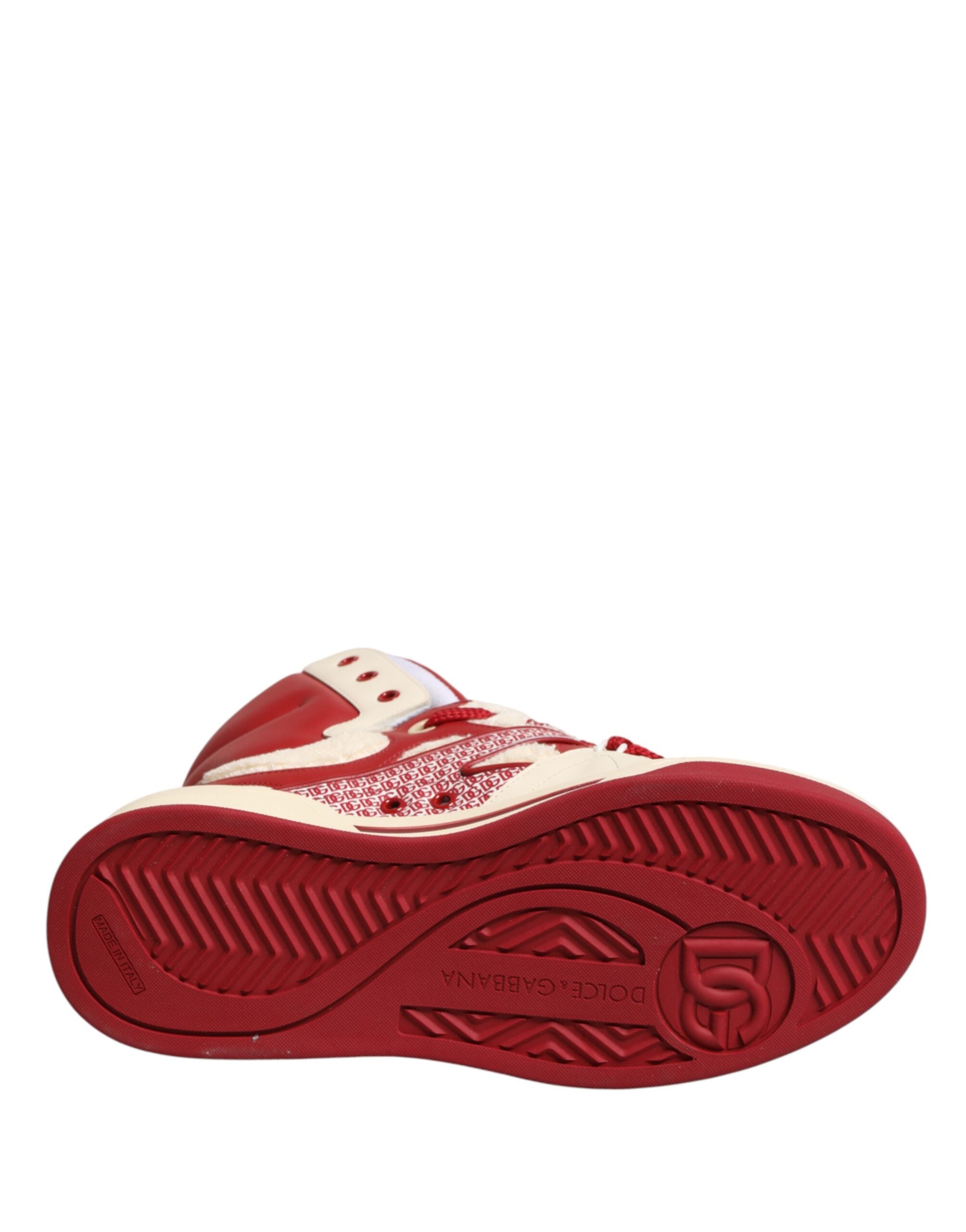 Dolce & Gabbana Weiße Rote Custom 2.Zero High Top Herren Sneaker Schuhe
