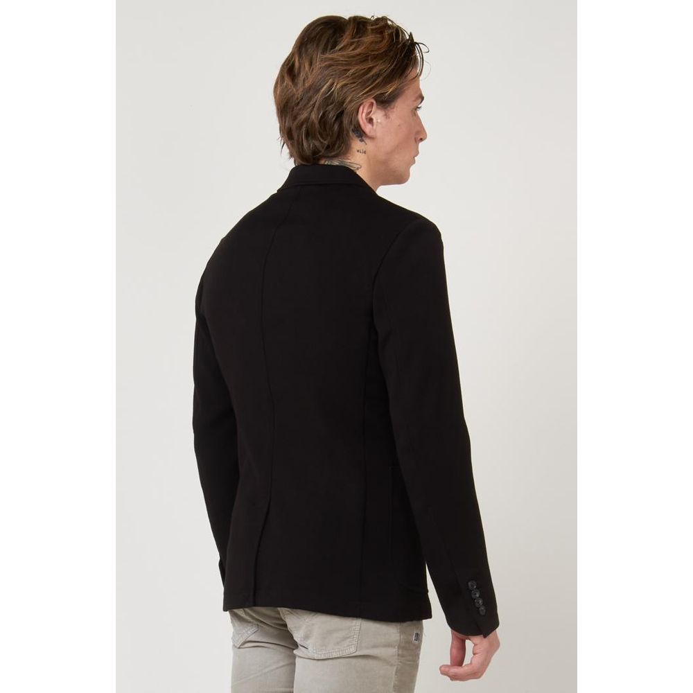 Gas Black Polyester Blazer