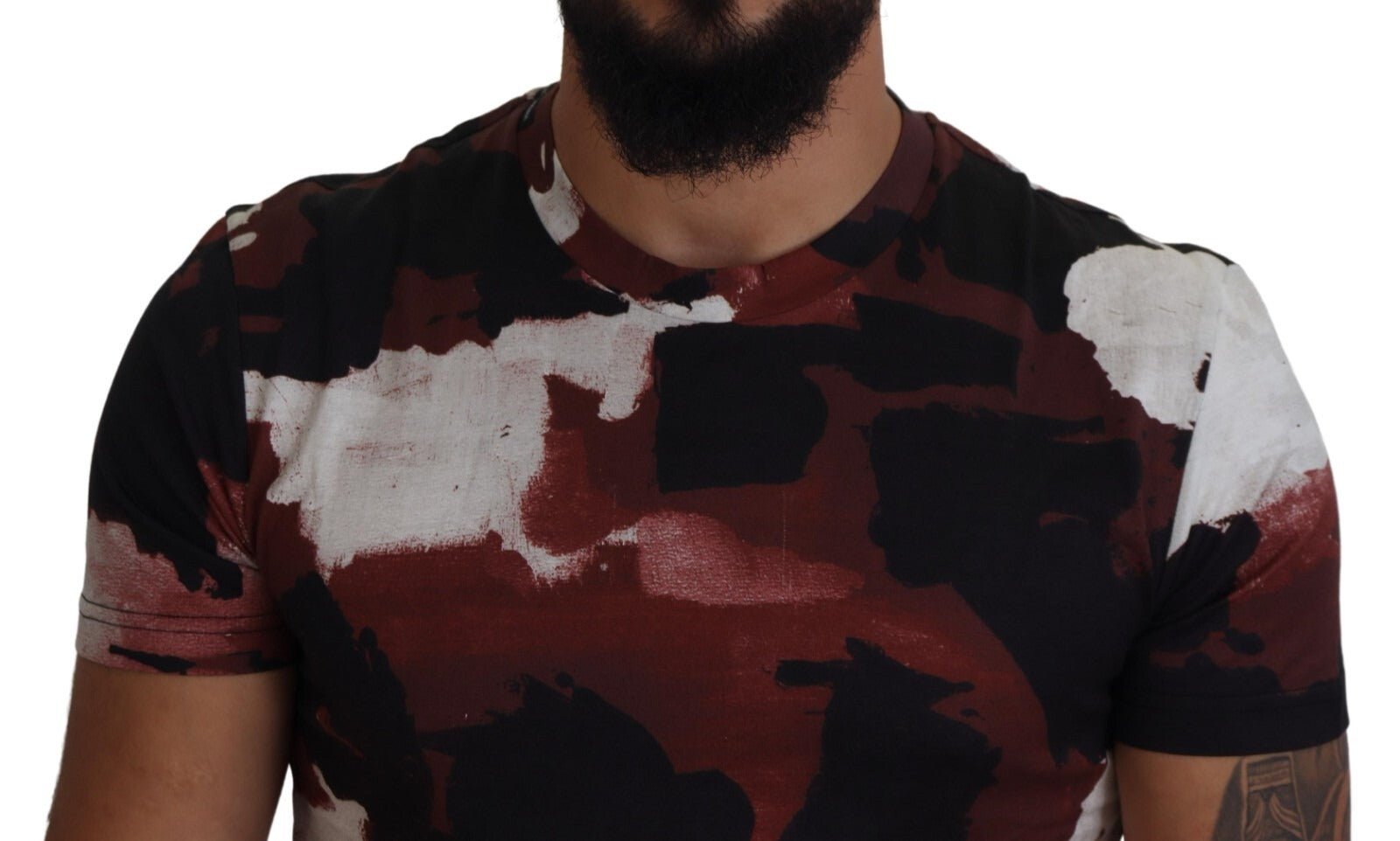 Dolce & Gabbana Baumwoll-Rundhals-T-Shirt im mehrfarbigen Tie-Dye-Look