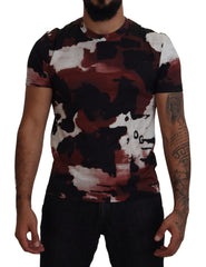 Dolce & Gabbana Baumwoll-Rundhals-T-Shirt im mehrfarbigen Tie-Dye-Look