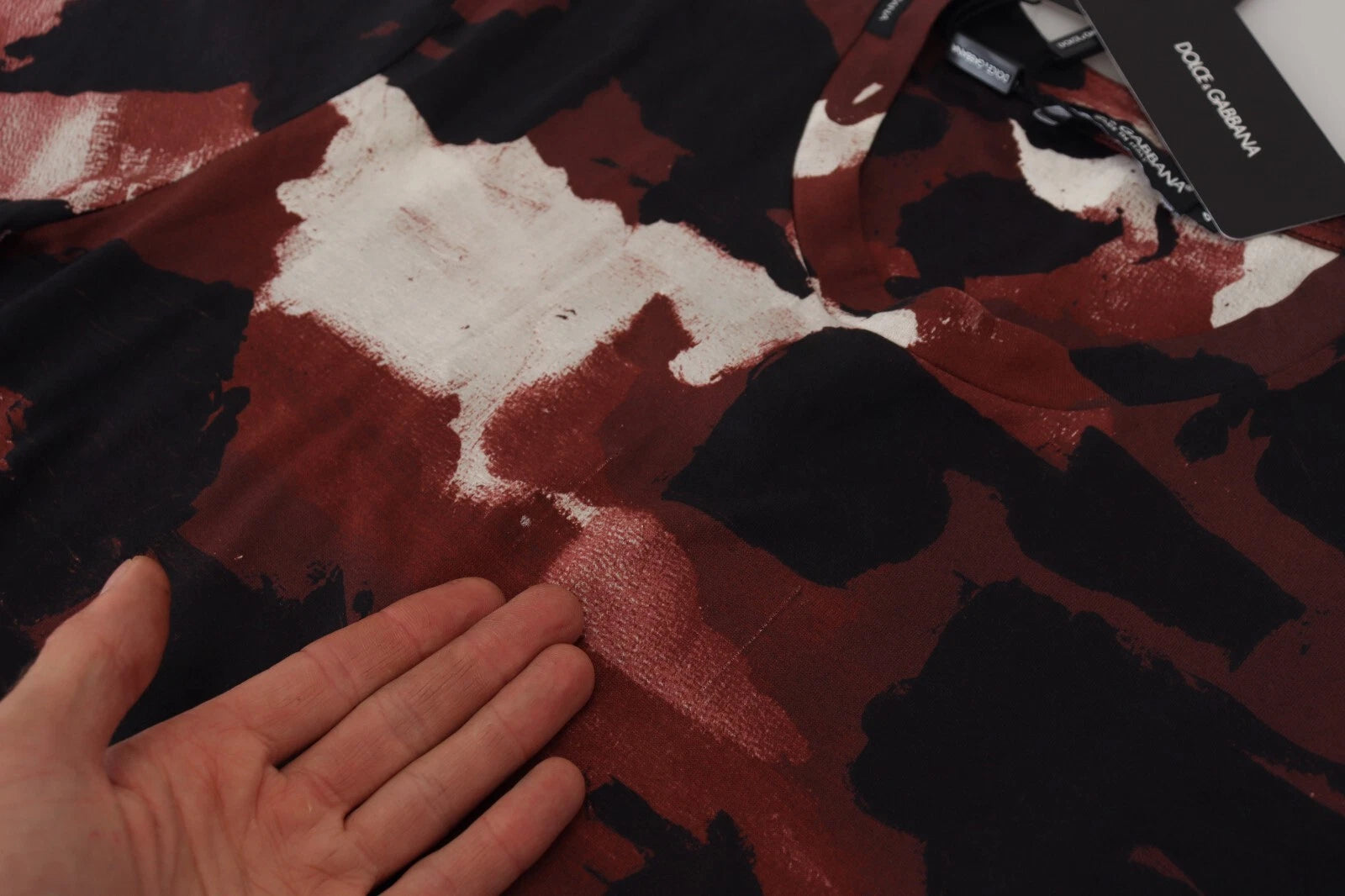 Dolce & Gabbana Baumwoll-Rundhals-T-Shirt im mehrfarbigen Tie-Dye-Look