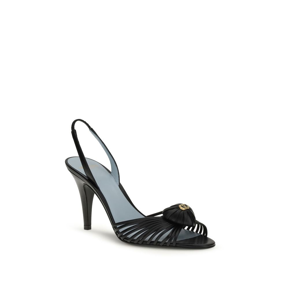 Valentino Garavani Schwarze Ziegenleder-Sandalen mit Stilettoabsatz