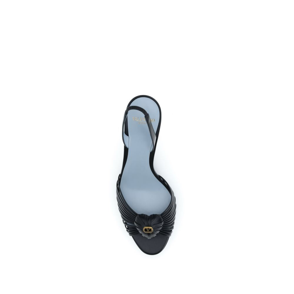 Valentino Garavani Schwarze Ziegenleder-Sandalen mit Stilettoabsatz