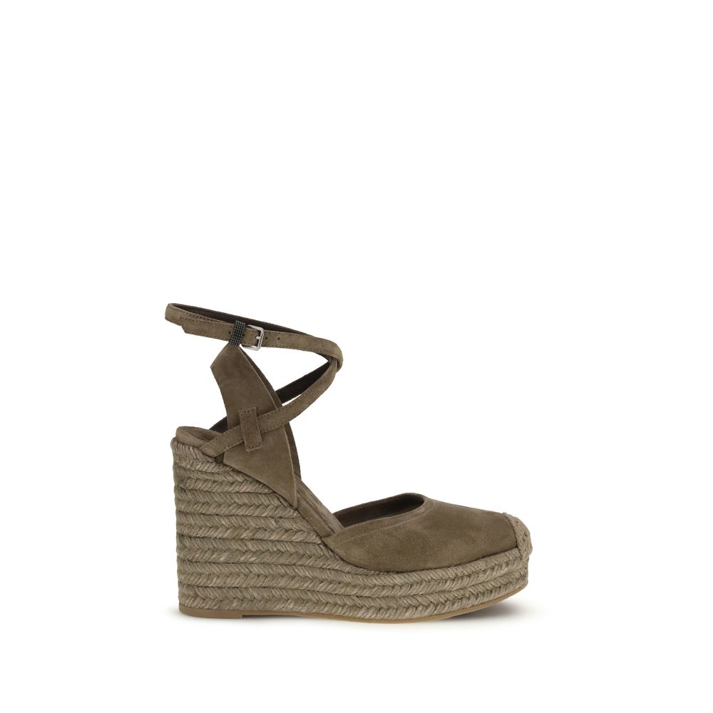 Brunello Cucinelli Espadrilles aus beigem Kalbsleder (Bos Taurus)