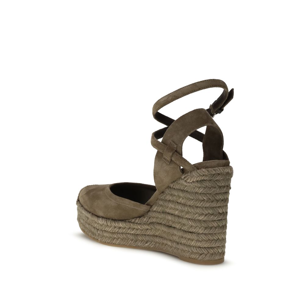 Brunello Cucinelli Espadrilles aus beigem Kalbsleder (Bos Taurus)