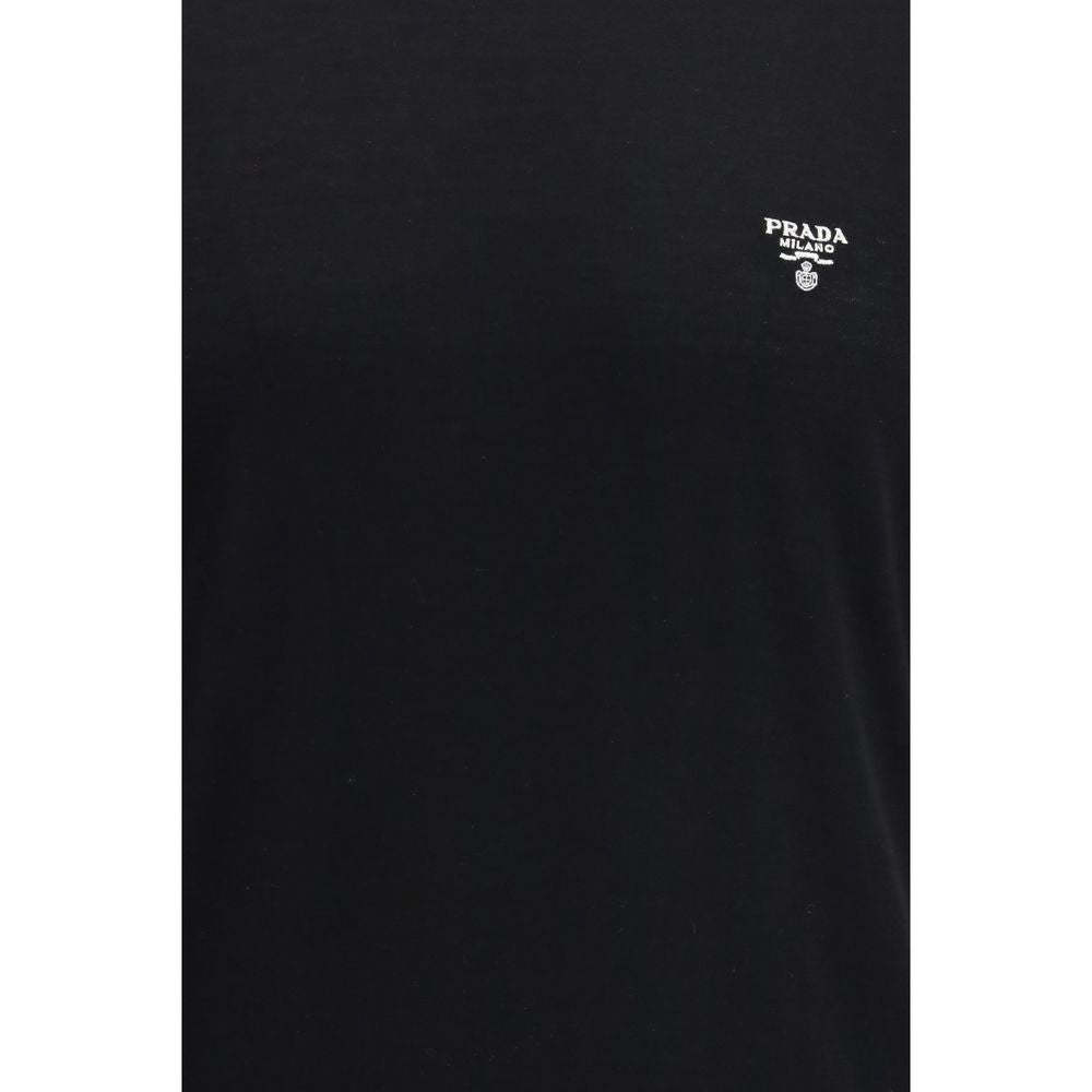 Prada T-Shirt aus schwarzer Fleece-Wolle