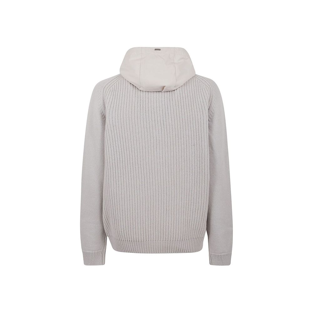 Herno Hoodie aus grauer Wolle