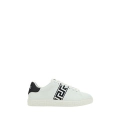 Versace Witte Kalfsleren Bos Taurus Lage Sneakers