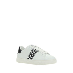 Versace Witte Kalfsleren Bos Taurus Lage Sneakers