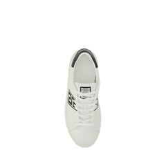 Versace Witte Kalfsleren Bos Taurus Lage Sneakers