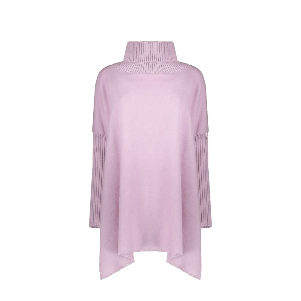 Herno Poncho aus violetter Schurwolle