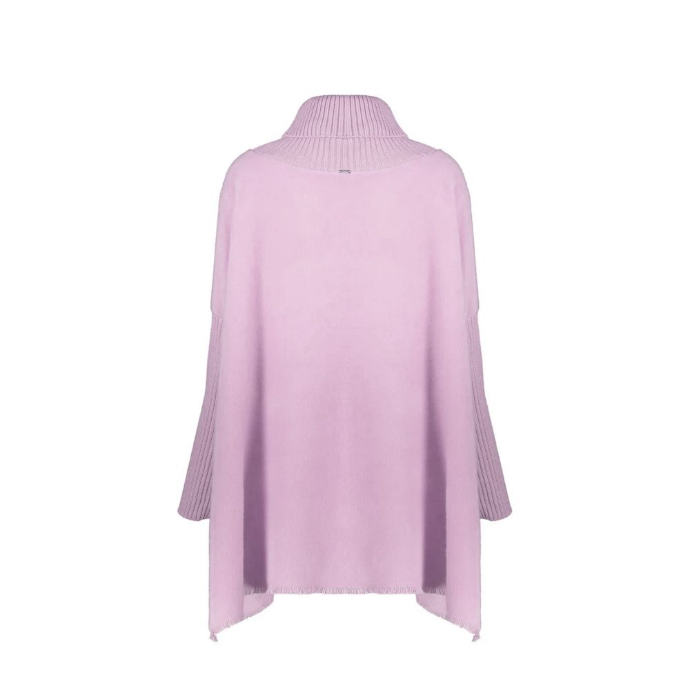 Herno Poncho aus violetter Schurwolle