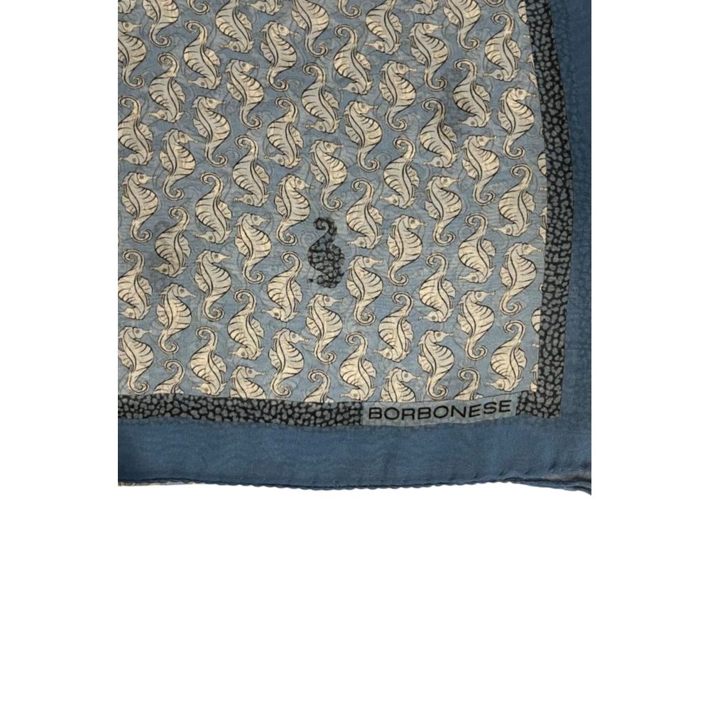 Borbonese Blauwe Zijden Dames Sjaal