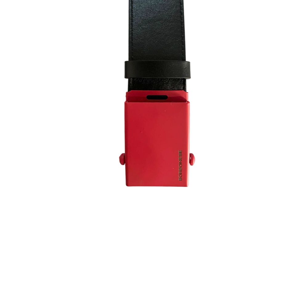 Borbonese Schwarzer Ledergürtel für Herren