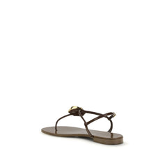 Giuseppe Zanotti Braune flache Sandalen aus Edelstahl