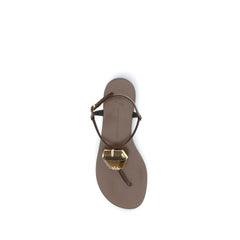 Giuseppe Zanotti Braune flache Sandalen aus Edelstahl