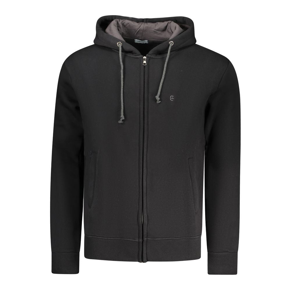 Coveri Moving Schwarzes Kapuzen-Sweatshirt für Herren aus Baumwolle